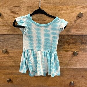 Kyte Baby 6-12 month Tie-Dye Peplum Top - Light Blue & White